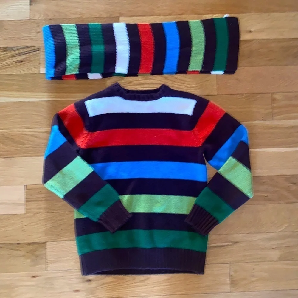 The Children’s Place Striped Sweater and Scarf M 7/8